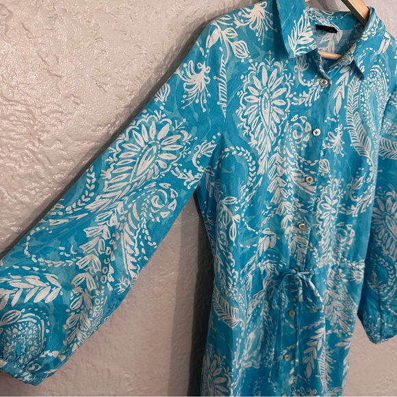 LINEN BLEND SHIRTDRESS - BRUSHED PAISLEY - Picture 8 of 11